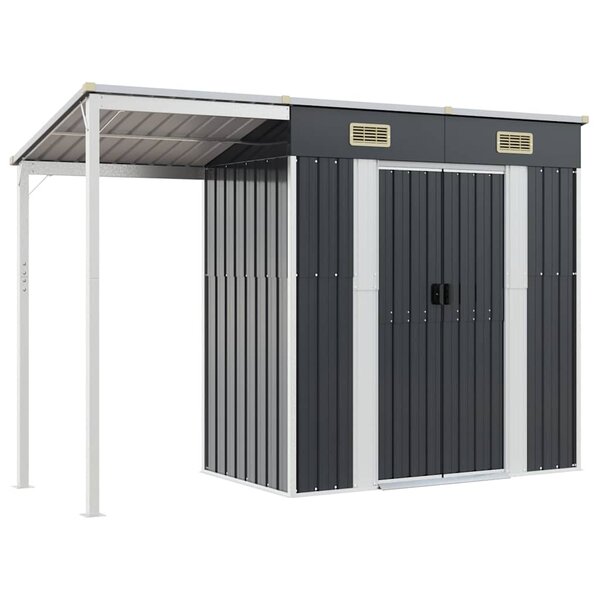 vidaXL Abri de jardin avec toit prolongé anthracite 277x107x181 cm