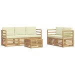 vidaXL Ensemble de canapés d'extérieur 6 pc Blanc et crème Polyester