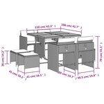 vidaXL Ensemble à manger de jardin et coussins 9 Pièces beige Poly rotin