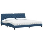 vidaXL Lit avec matelas bleu 200x200 cm tissu