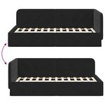 vidaXL Cadre de lit d'angle avec tête de lit Noir 90 x 200 cm Velours