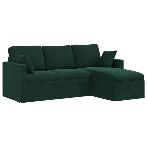 vidaXL Canapé Vert foncé 198 x 134 x 80 cm Velours