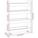 vidaXL Chariot de rangement étroit 4 niveaux chêne fumé