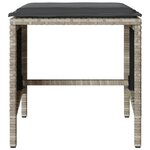 vidaXL Salon de jardin 4 Pièces avec coussins gris clair résine tressée