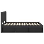vidaXL Cadre de lit avec rangement et tête de lit Noir 120 x 200 cm
