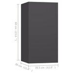 Vidaxl meubles tv 4 pièces gris 30 5x30x60 cm aggloméré