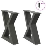 vidaXL Pieds de table basse 2 pièces Anthracite 40 x (30-31 3) cm Acier