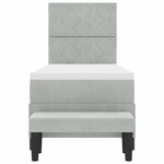 vidaXL Lit à ressorts avec matelas Gris clair 80 x 200 cm Velours