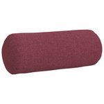 vidaXL Coussins d'accent 2 Pièces Bordeaux Ø 15 x 40 cm tissu