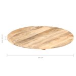 vidaXL Dessus de table Bois de manguier solide Rond 15-16 mm 50 cm