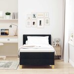 vidaXL Lit à ressorts avec matelas Noir 190 x 90 cm Polyester