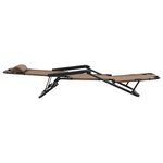 vidaXL Chaises longues pliables 2 Pièces avec repose-pied Acier Marron