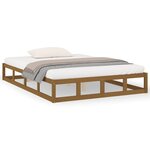 vidaXL Cadre de lit sans matelas marron miel 200x200 cm bois massif