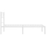 vidaXL Cadre de lit métal sans matelas avec tête de lit blanc 90x190cm