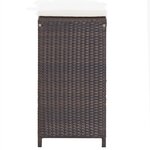 vidaXL Ensemble de bar de jardin 7 Pièces coussins Résine tressée Marron