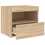 vidaXL Tables de chevet et lumières LED 2 Pièces chêne sonoma 50x40x45 cm