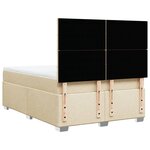vidaXL Sommier à lattes de lit avec matelas Crème 140x190 cm Tissu