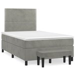 vidaXL Sommier à lattes de lit et matelas gris clair 120x190cm velours