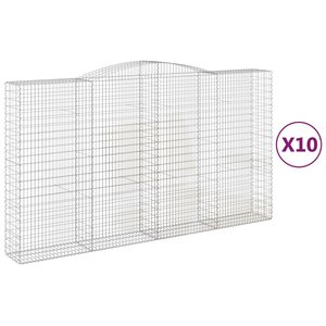 vidaXL Paniers à gabions arqués 10 Pièces 400x50x220/240 cm Fer galvanisé