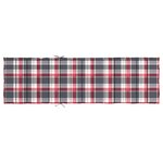vidaXL Coussin de chaise longue à carreaux rouge 200x60x3 cm