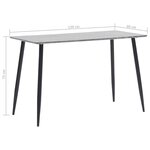 vidaXL Table de salle à manger Gris 120x60x75 cm MDF