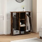 vidaXL Garde-robe avec roues chêne fumé 102x38x110cm bois d'ingénierie