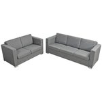 vidaXL Ensemble de canapés deux pièces Tissu Gris clair