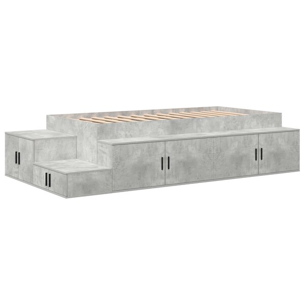 vidaXL Cadre de Lit de Rangement Gris Béton 80x200 cm