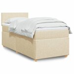 vidaXL Sommier à lattes de lit avec matelas Crème 100x200 cm Tissu