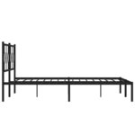 vidaXL Cadre de lit métal sans matelas avec tête de lit noir 200x200cm