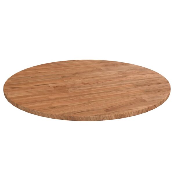 vidaXL Dessus de table rond Marron clair Ø80x1 5 cm Bois chêne traité