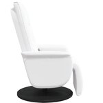 vidaXL Fauteuil inclinable de massage repose-pieds blanc similicuir