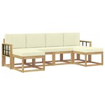 vidaXL Ensemble de canapés d'extérieur 6 pc Blanc et crème Polyester