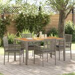 vidaXL Ensemble de salle à manger pour jardin 5 Pièces Gris Poly rotin