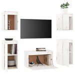 vidaXL Meubles TV 5 Pièces Blanc Bois massif de pin