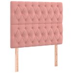vidaXL Tête de lit à LED Rose 90x7x118/128 cm Velours