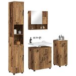 vidaXL Ensemble de mobilier de salle de bain 4 Pièces Bois Ancien
