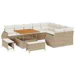 vidaXL Ensemble de canapé de jardin avec coussin 12 Pièces beige et crème