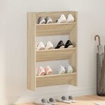 vidaXL Armoire à chaussures murale Chêne Sonoma 60x18x90 cm Aggloméré