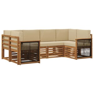 vidaXL Ensemble de canapés d'extérieur 5 pc Naturel