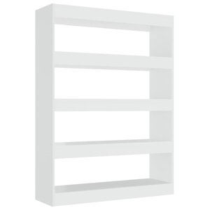 vidaXL Bibliothèque/Séparateur de pièce Blanc brillant 100x30x135 cm