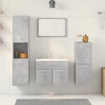 vidaXL Ensemble de meubles de salle de bain 5 Pièces gris béton