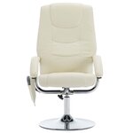 vidaXL Fauteuil de massage avec repose-pied blanc crème similicuir