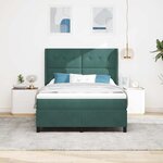 vidaXL Lit à ressorts avec matelas Vert foncé 160 x 200 cm Velours