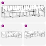 vidaXL Ensemble de canapés d'extérieur 6 Pièces Blanc et gris clair