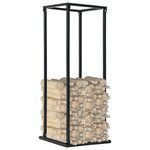 vidaXL Portant de bois de chauffage avec base Noir 37x37x113 cm Acier