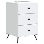 vidaXL Cabinet de chevet Blanc 43 x 41 x 66 5 cm Bois d'ingénierie