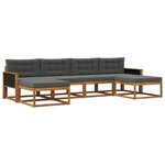 vidaXL Ensemble de canapés d'extérieur 6 Pièces Naturel et Anthracite