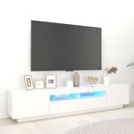 vidaXL Meuble TV avec lumières LED Blanc 200x35x40 cm