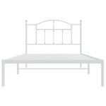 vidaXL Cadre de lit métal sans matelas et tête de lit blanc 107x203 cm